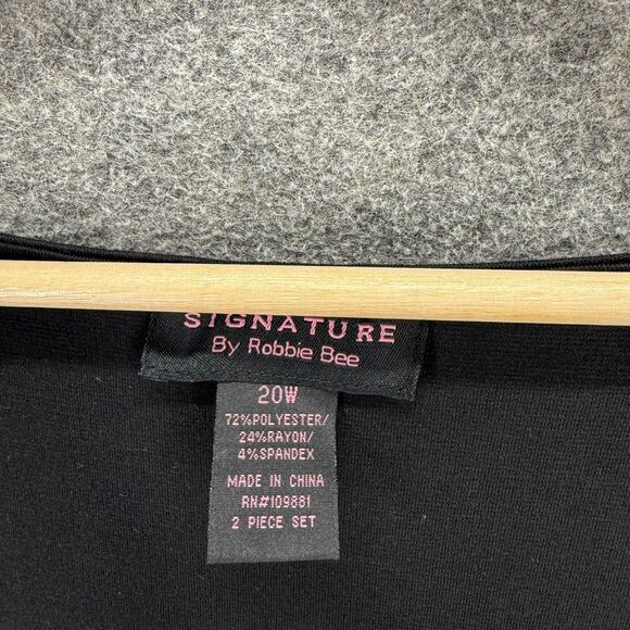 New Signature Dress Women 20W Plus Black Sheath Midi Sleeveless Zipper Rayon - Picture 3 of 7